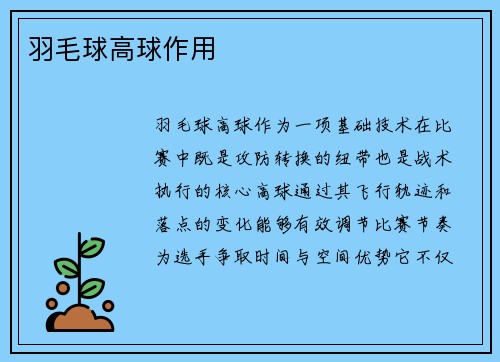 羽毛球高球作用